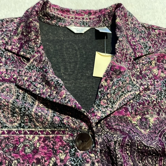 NWOT Laura Ashley Purple Paisley Blazer Jacket - Picture 10 of 11